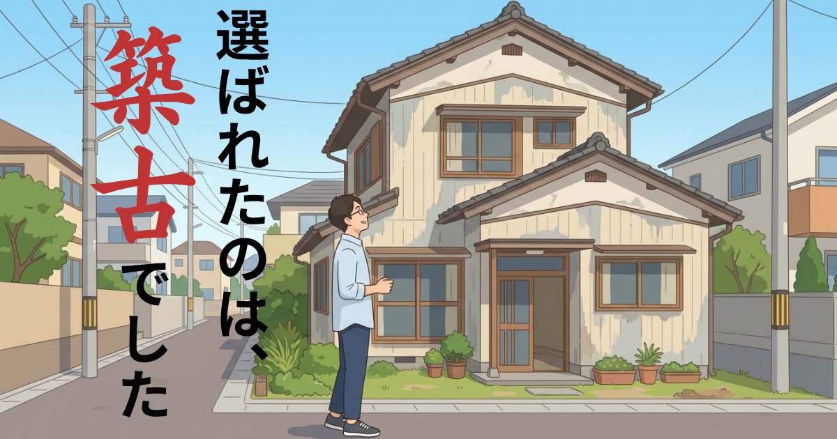 築59年の築古戸建てを選んだことを表すイラスト