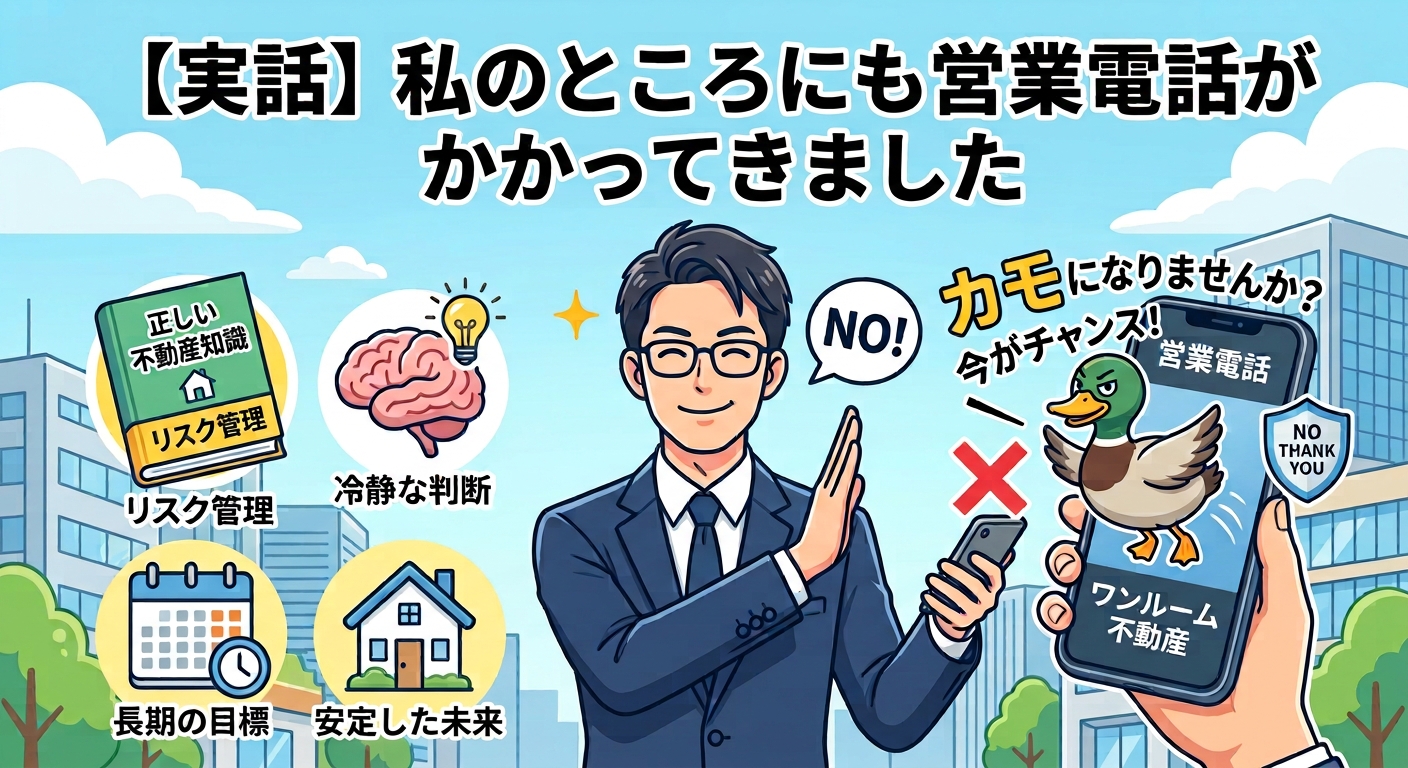 不動産投資のワンルームマンションをすすめる営業電話を断るサラリーマン
